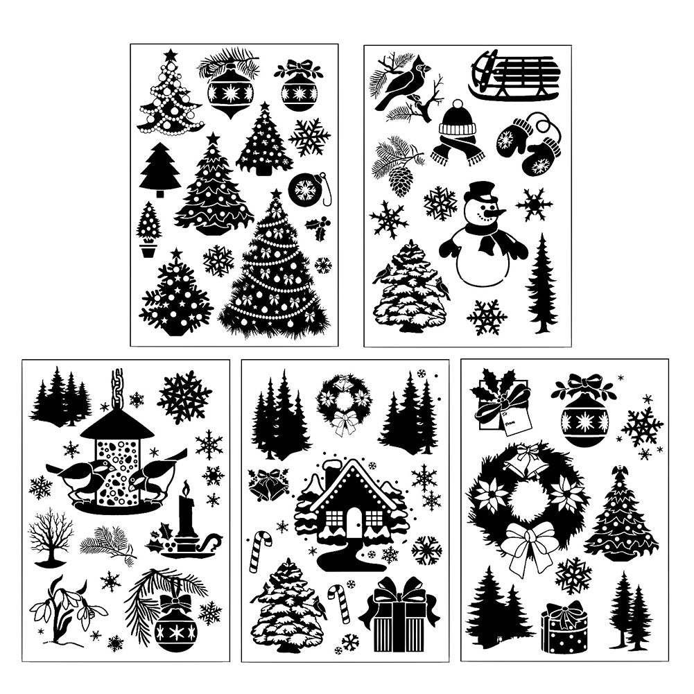 Christmas Tree House Elk DIY Stamp Paper Cards Album Scrapbooking Decor Stamper