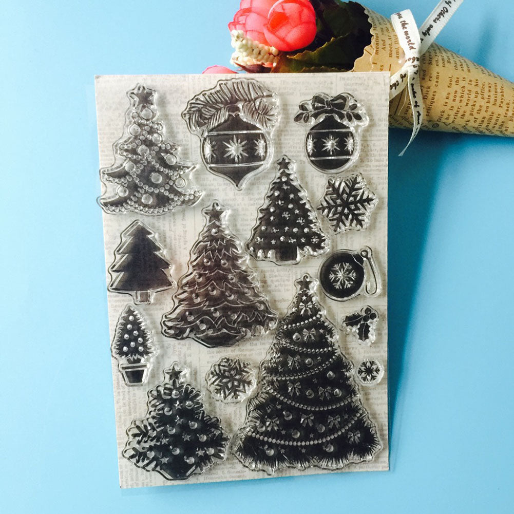 Christmas Tree House Elk DIY Stamp Paper Cards Album Scrapbooking Decor Stamper