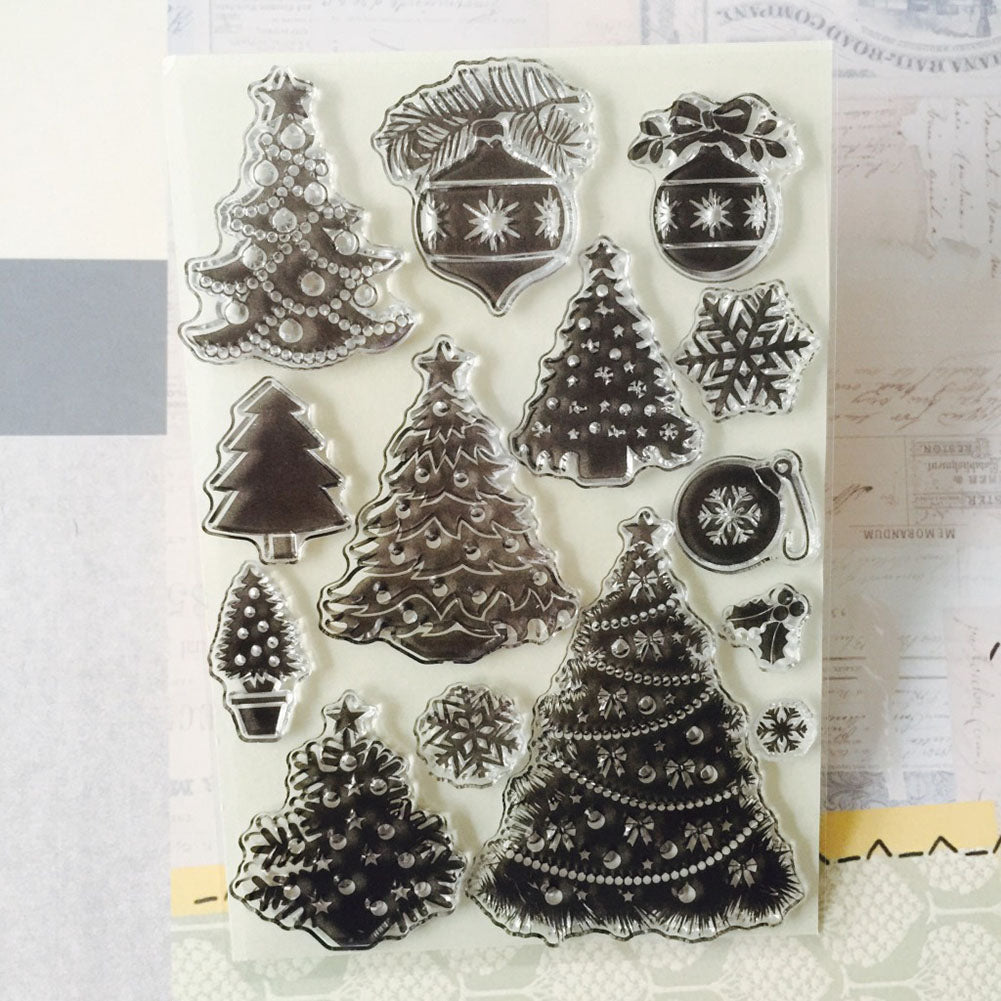 Christmas Tree House Elk DIY Stamp Paper Cards Album Scrapbooking Decor Stamper