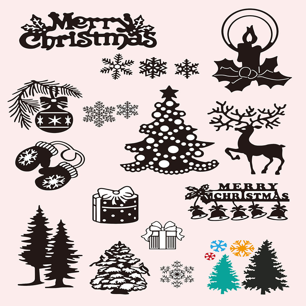 Christmas Tree House Elk DIY Stamp Paper Cards Album Scrapbooking Decor Stamper
