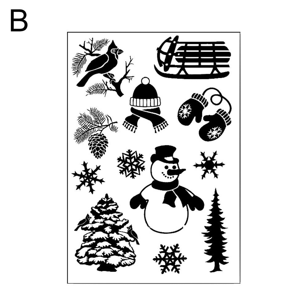 Christmas Tree House Elk DIY Stamp Paper Cards Album Scrapbooking Decor Stamper