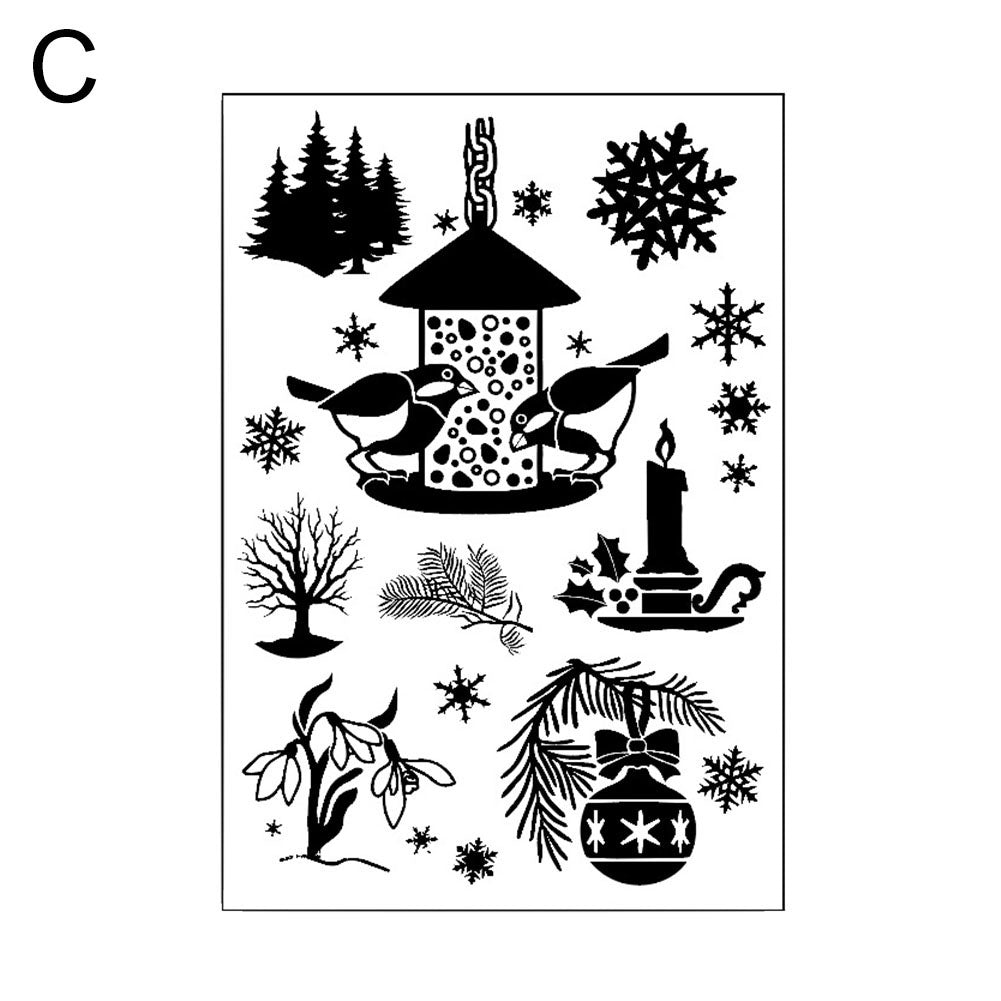 Christmas Tree House Elk DIY Stamp Paper Cards Album Scrapbooking Decor Stamper