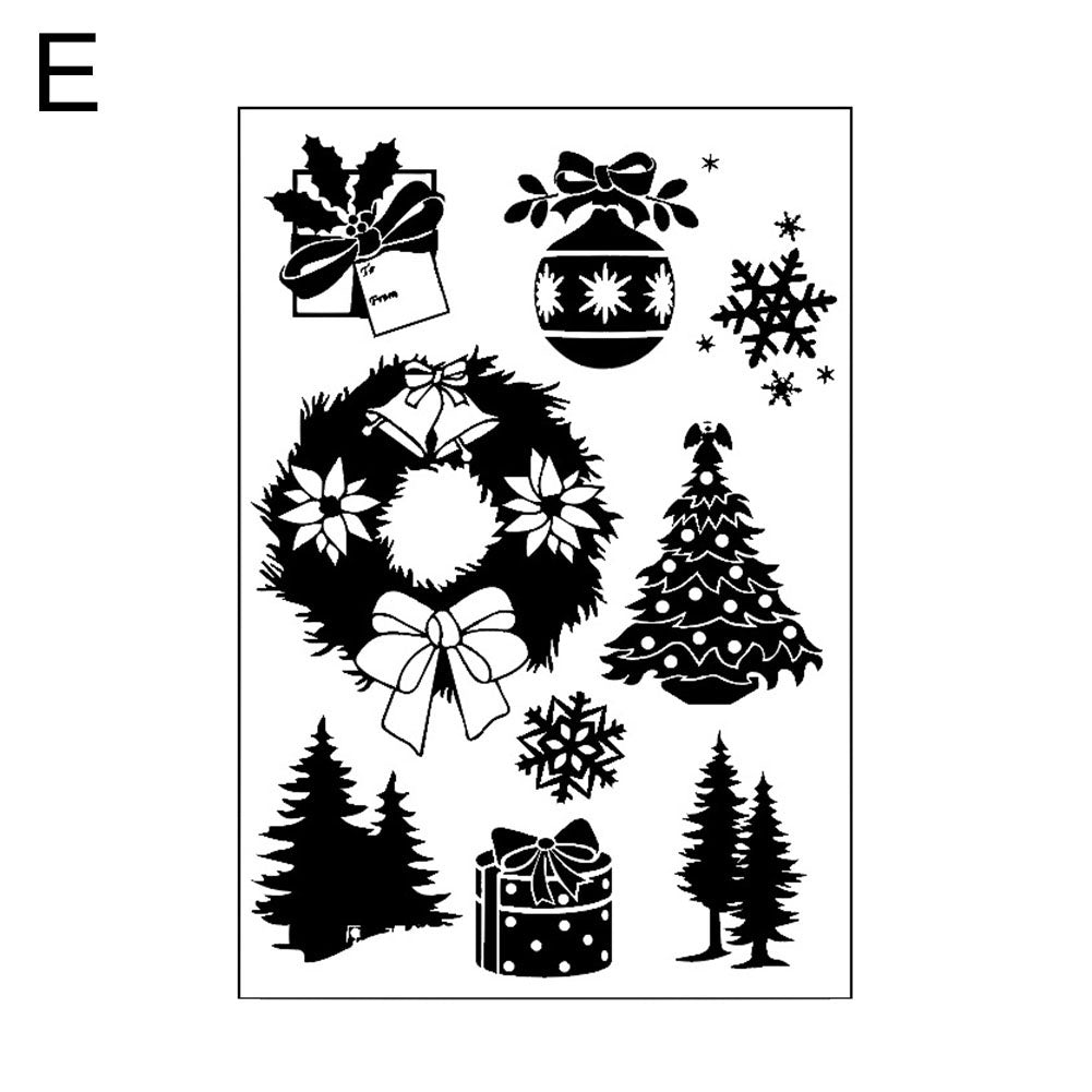 Christmas Tree House Elk DIY Stamp Paper Cards Album Scrapbooking Decor Stamper