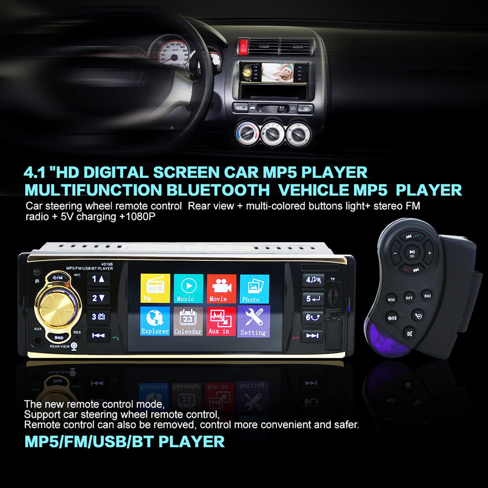 HD 1080P TFT Car Bluetooth MP5 Player with Camera Steering Wheel Remote Control