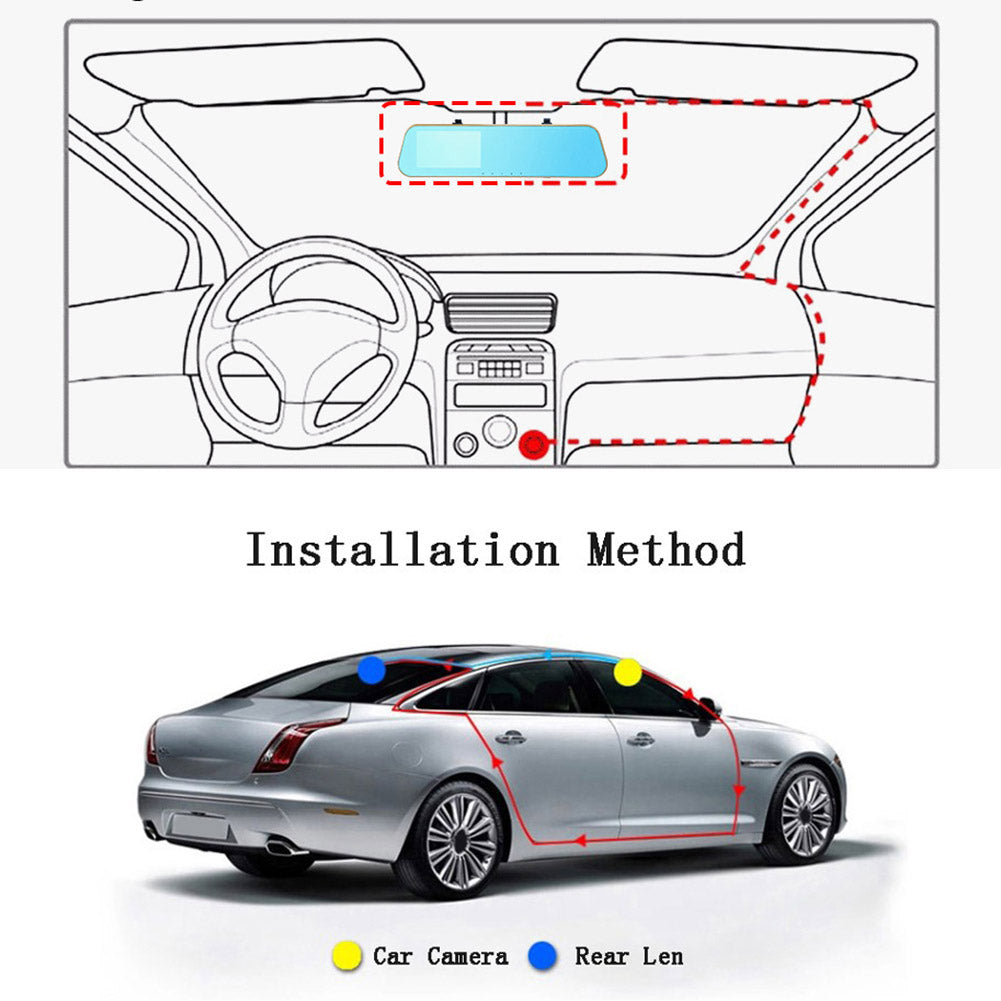 HD Cam 4.3inch Car DVR Camera 1080x720P Rearview Video Recorder Parking Monitor