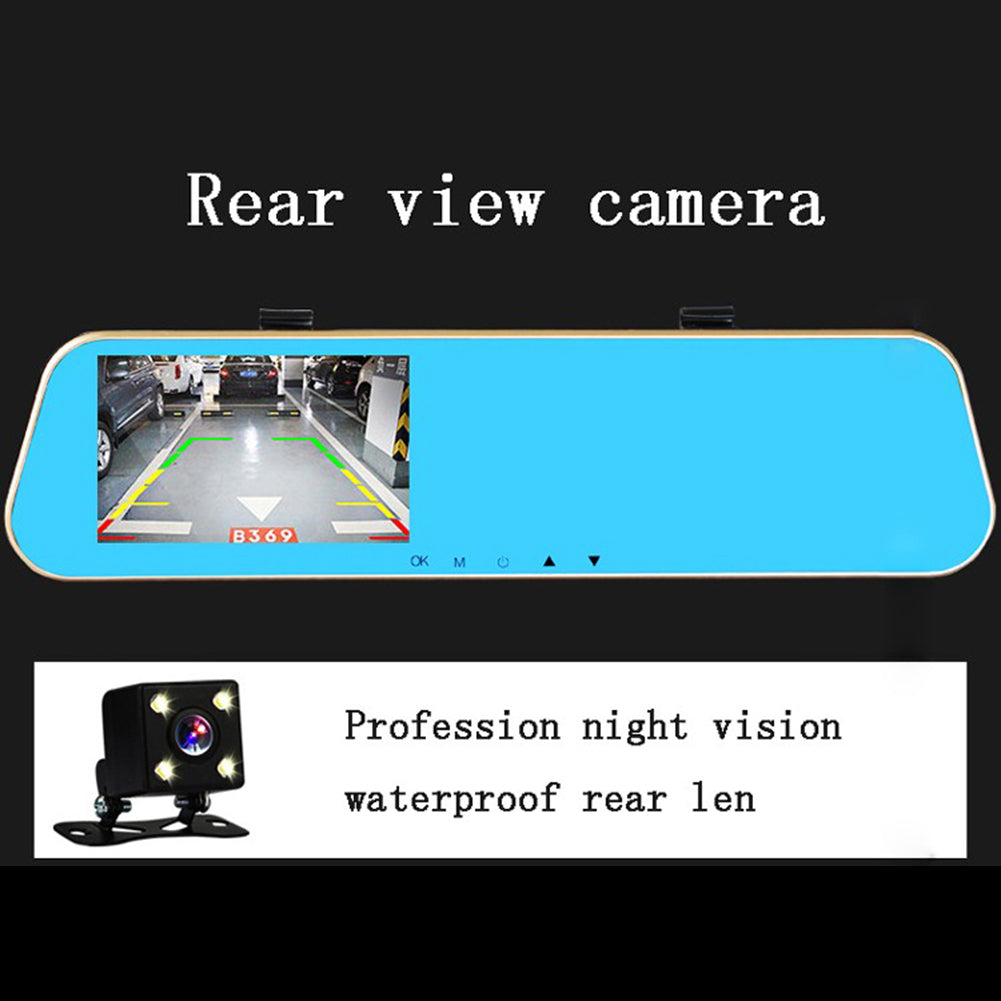 HD Cam 4.3inch Car DVR Camera 1080x720P Rearview Video Recorder Parking Monitor