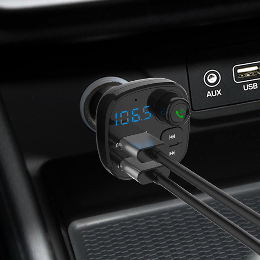 BT-12 Car Bluetooth FM Transmitter Dual USB Charger Handsfree Music MP3 Player