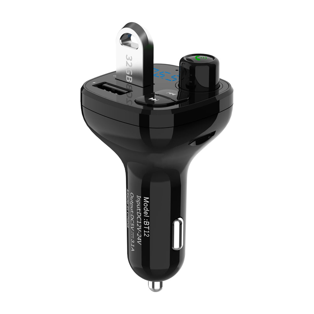 BT-12 Car Bluetooth FM Transmitter Dual USB Charger Handsfree Music MP3 Player