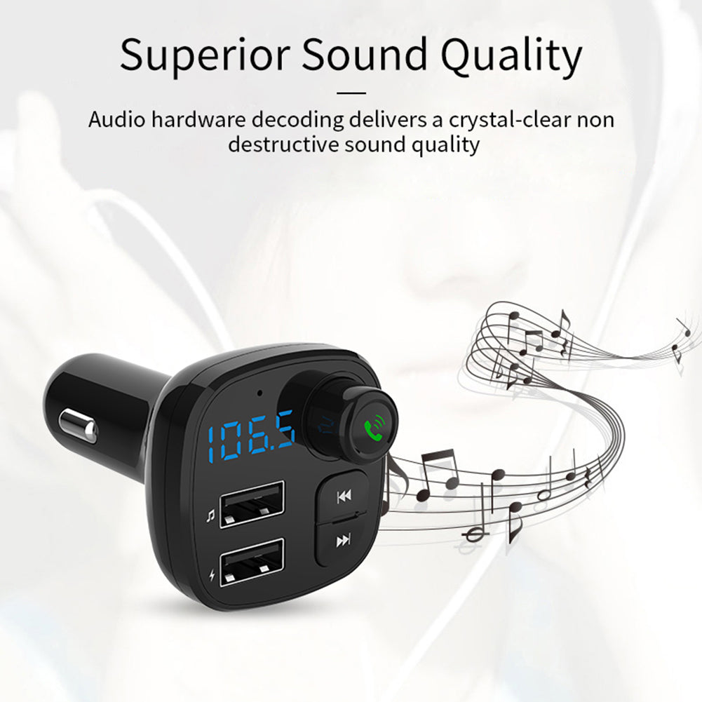 BT-12 Car Bluetooth FM Transmitter Dual USB Charger Handsfree Music MP3 Player