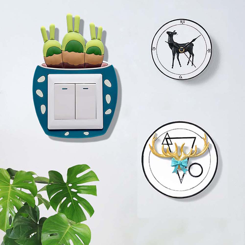 Lovely Cactus Luminous PVC Wall Switch Sticker Living Room Bedroom Home Decor