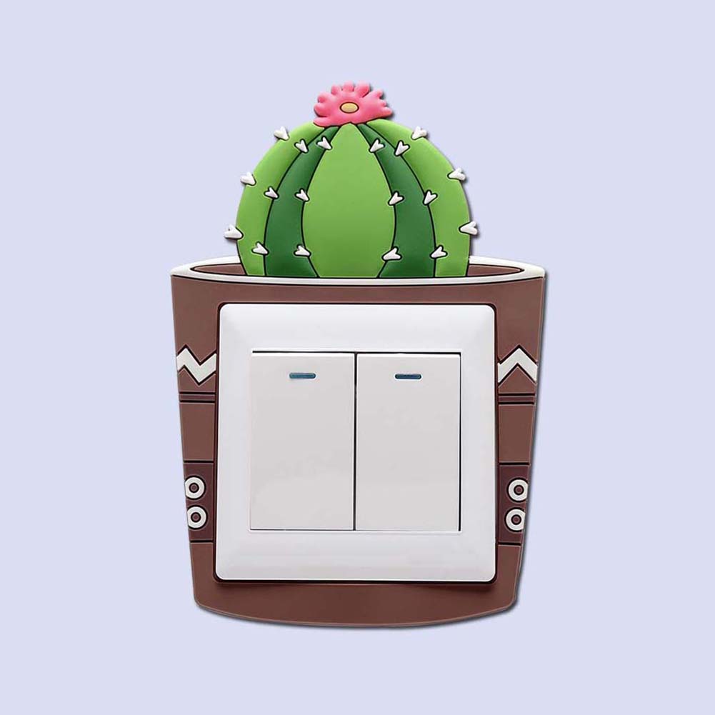 Lovely Cactus Luminous PVC Wall Switch Sticker Living Room Bedroom Home Decor
