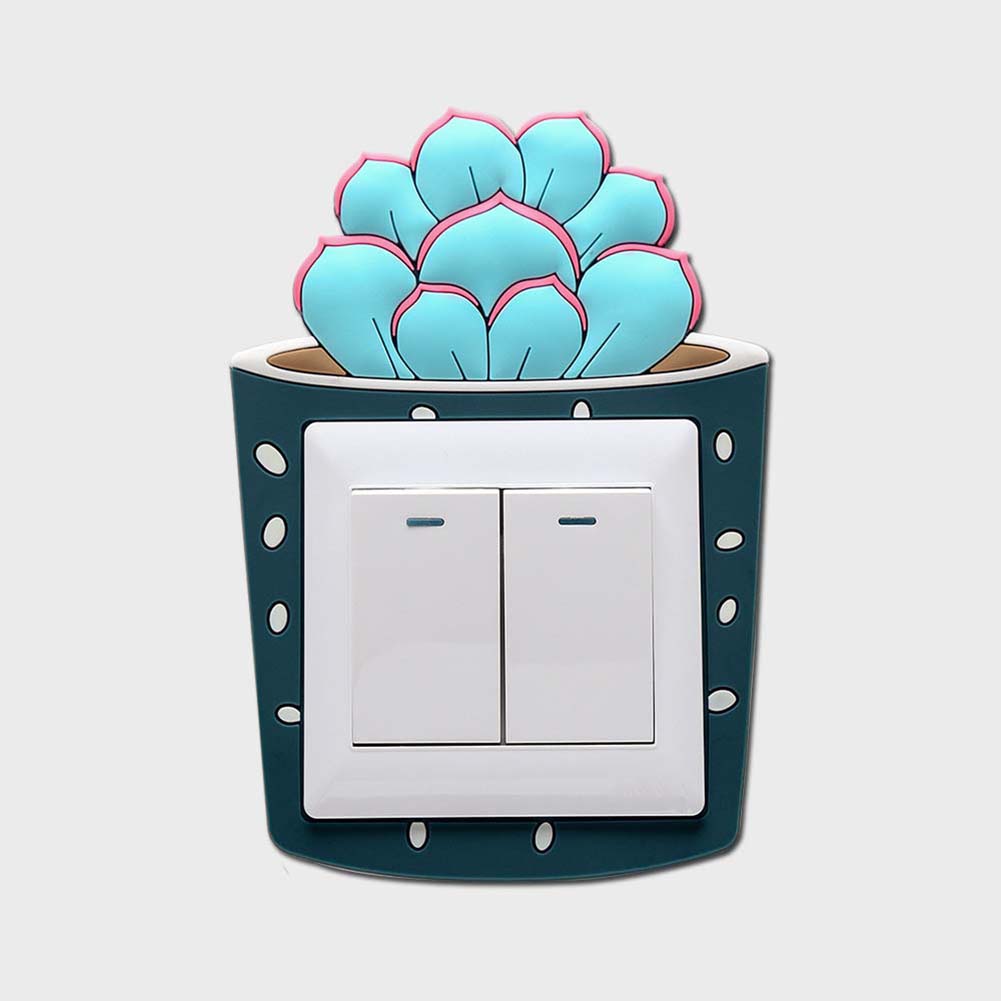 Lovely Cactus Luminous PVC Wall Switch Sticker Living Room Bedroom Home Decor