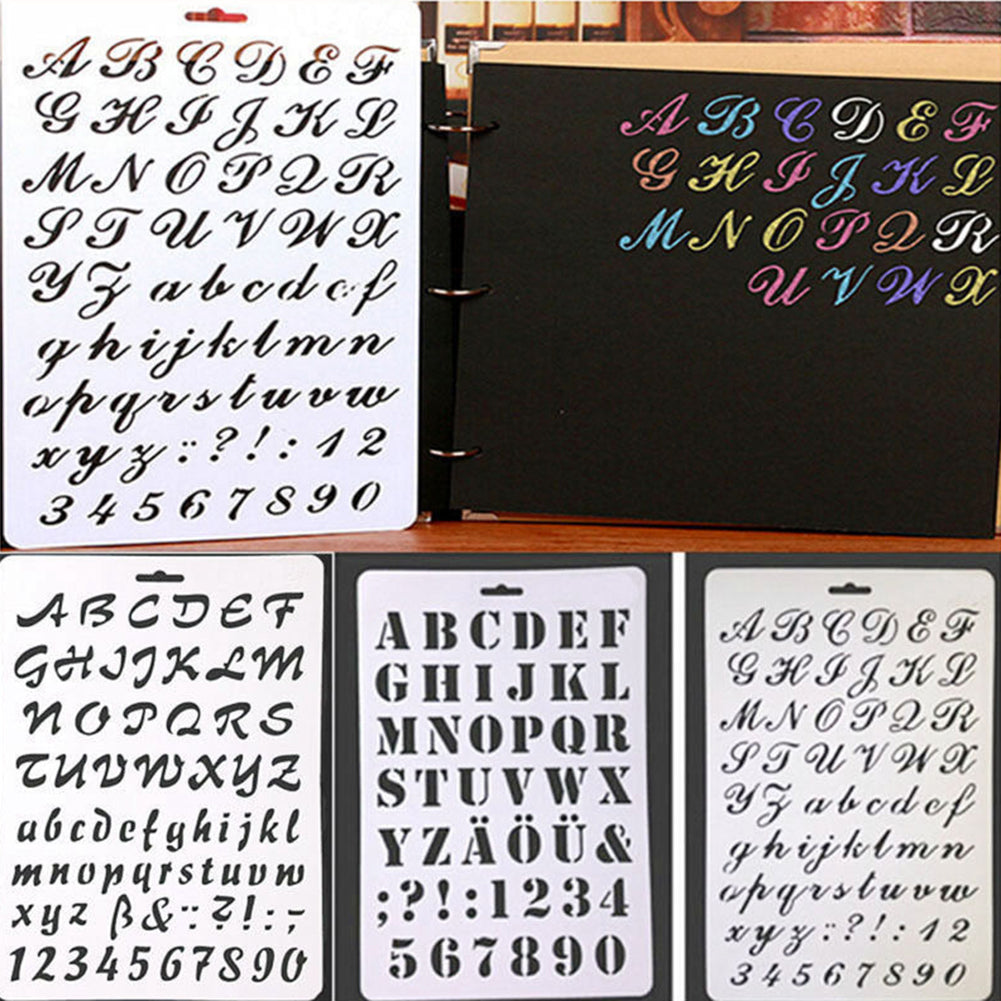 Hollow Letter Alphabet Number Stencils Painting Scrapbooking Paper Cards Craft