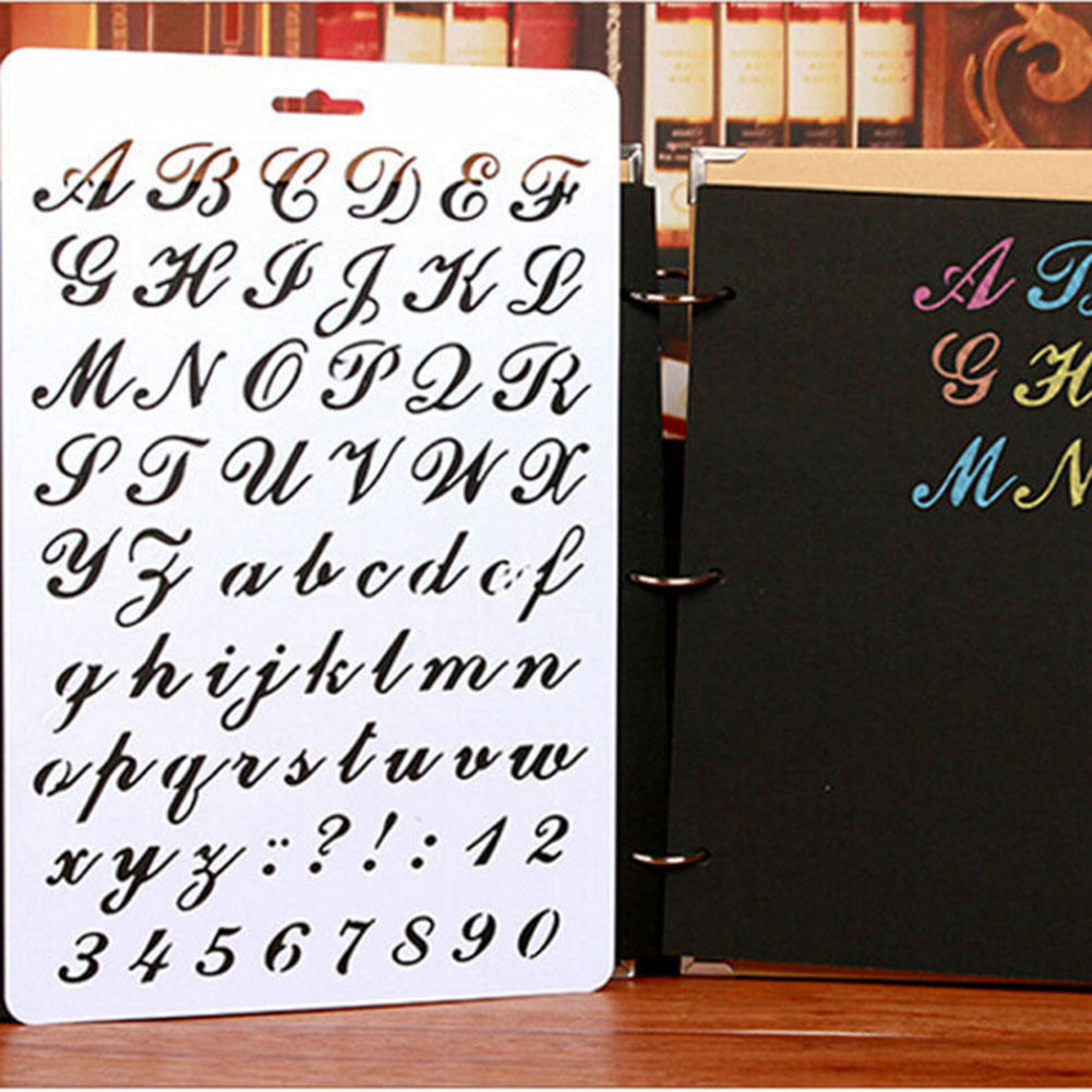 Hollow Letter Alphabet Number Stencils Painting Scrapbooking Paper Cards Craft