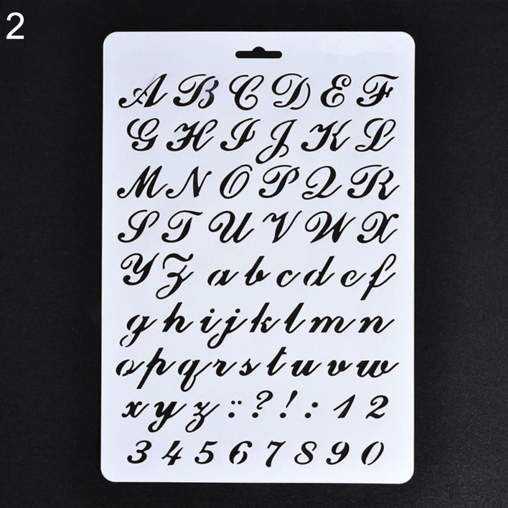 Hollow Letter Alphabet Number Stencils Painting Scrapbooking Paper Cards Craft