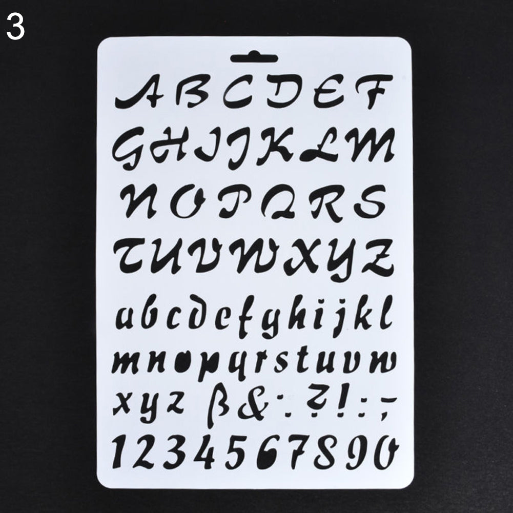 Hollow Letter Alphabet Number Stencils Painting Scrapbooking Paper Cards Craft