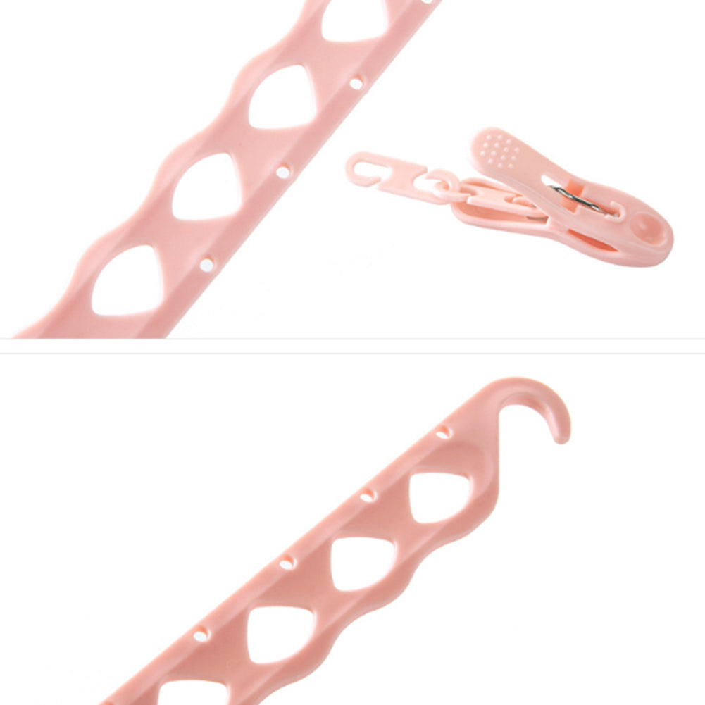 Removable 12 Clips Bathroom Rack Clothespin Windproof Socks Clothes Towel Hanger