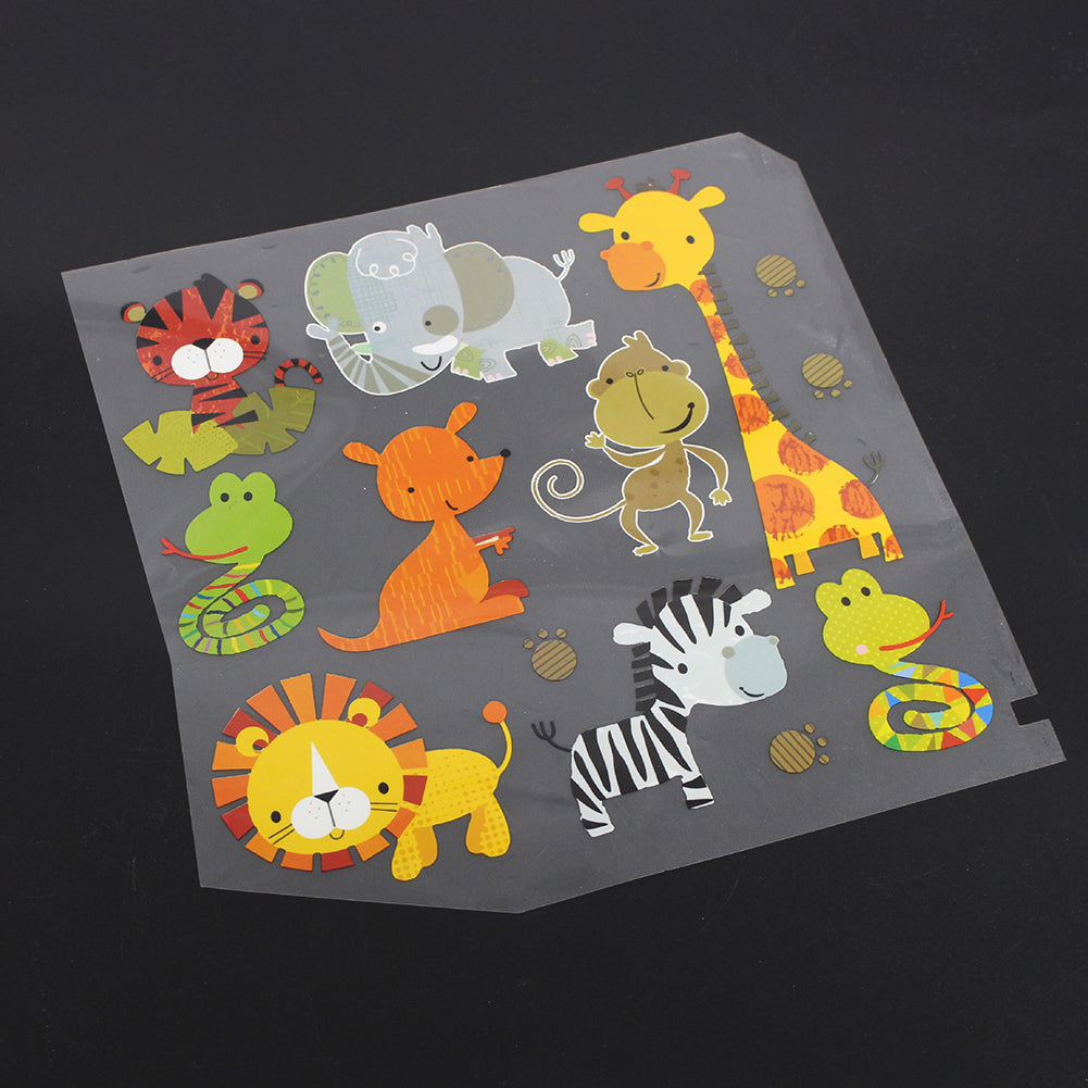 Colorful Animal Zoo Clothes Giraffe Lion Snake Pattern T-Shirt Sticker Decor