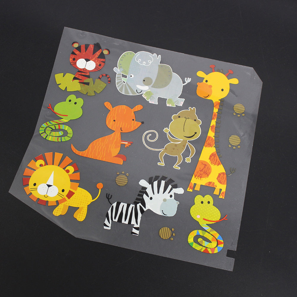 Colorful Animal Zoo Clothes Giraffe Lion Snake Pattern T-Shirt Sticker Decor