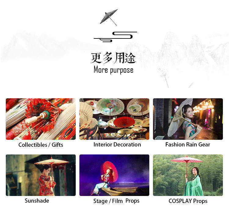 Handmade Oiled Paper Umbrella Bamboo Wooden Decorative Umbrella Women Classical Japanese Chinese Style Guarda Chuva