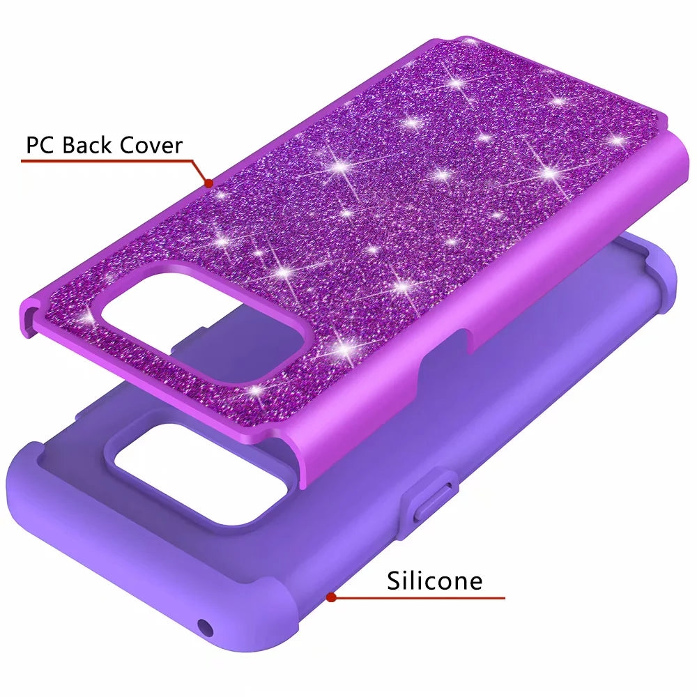 flash phone case all inclusive soft edge PC hard shell 2 in 1 anti-fall silicone for Samsung Galaxy S8