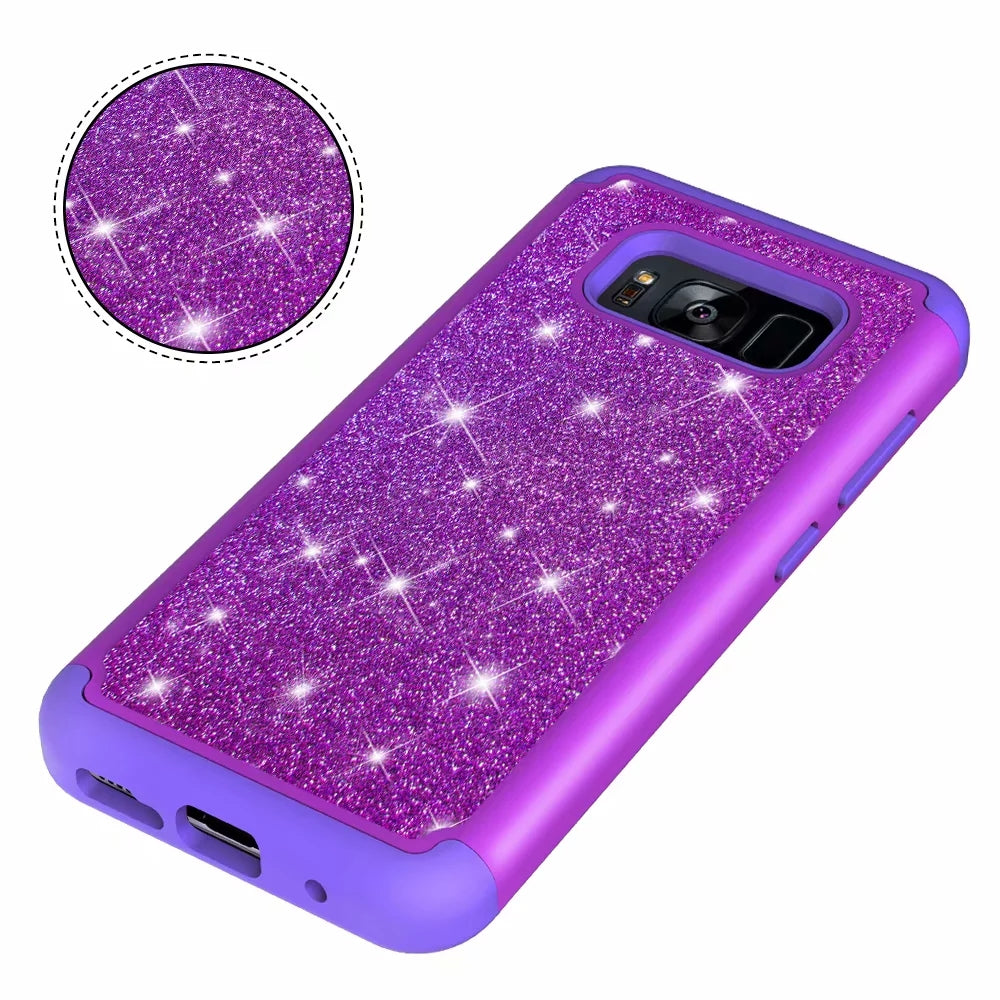 flash phone case all inclusive soft edge PC hard shell 2 in 1 anti-fall silicone for Samsung Galaxy S8