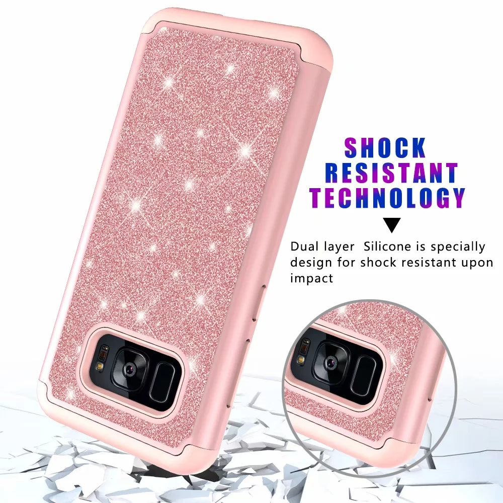 flash phone case all inclusive soft edge PC hard shell 2 in 1 anti-fall silicone for Samsung Galaxy S8