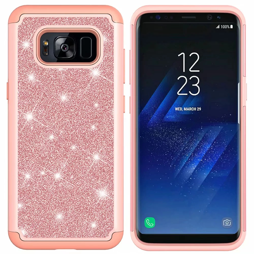 flash phone case all inclusive soft edge PC hard shell 2 in 1 anti-fall silicone for Samsung Galaxy S8