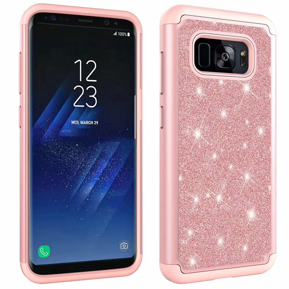 flash phone case all inclusive soft edge PC hard shell 2 in 1 anti-fall silicone for Samsung Galaxy S8
