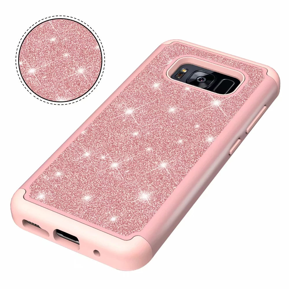 flash phone case all inclusive soft edge PC hard shell 2 in 1 anti-fall silicone for Samsung Galaxy S8