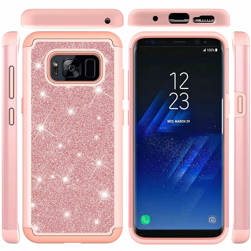 flash phone case all inclusive soft edge PC hard shell 2 in 1 anti-fall silicone for Samsung Galaxy S8