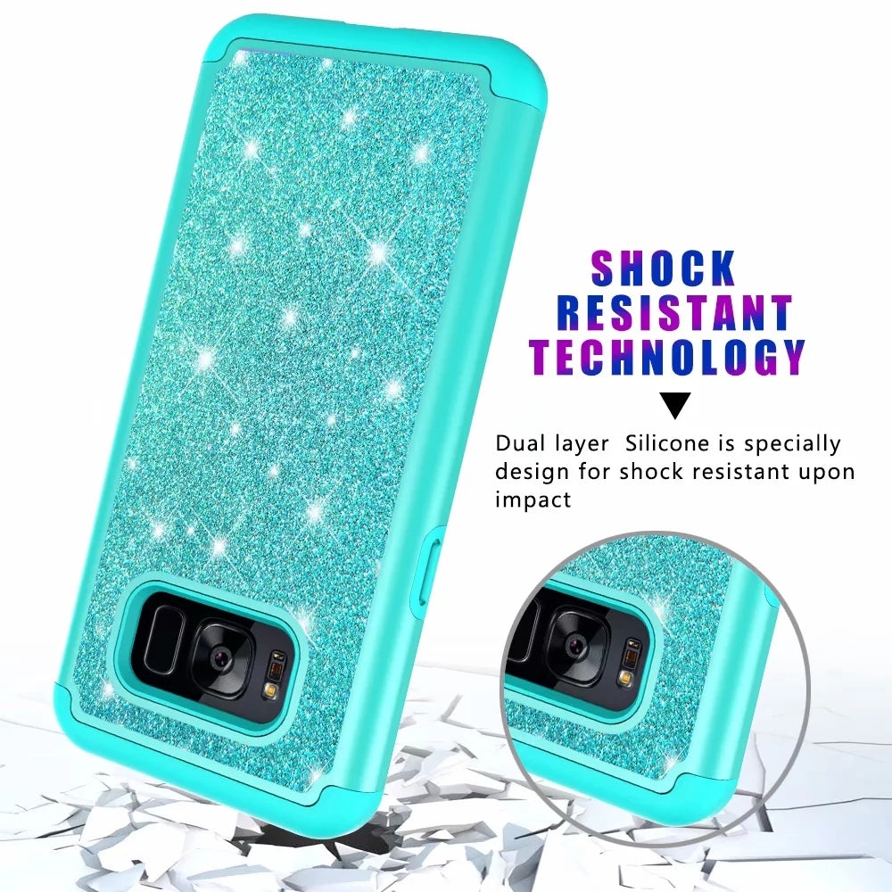 flash phone case all inclusive soft edge PC hard shell 2 in 1 anti-fall silicone for Samsung Galaxy S8