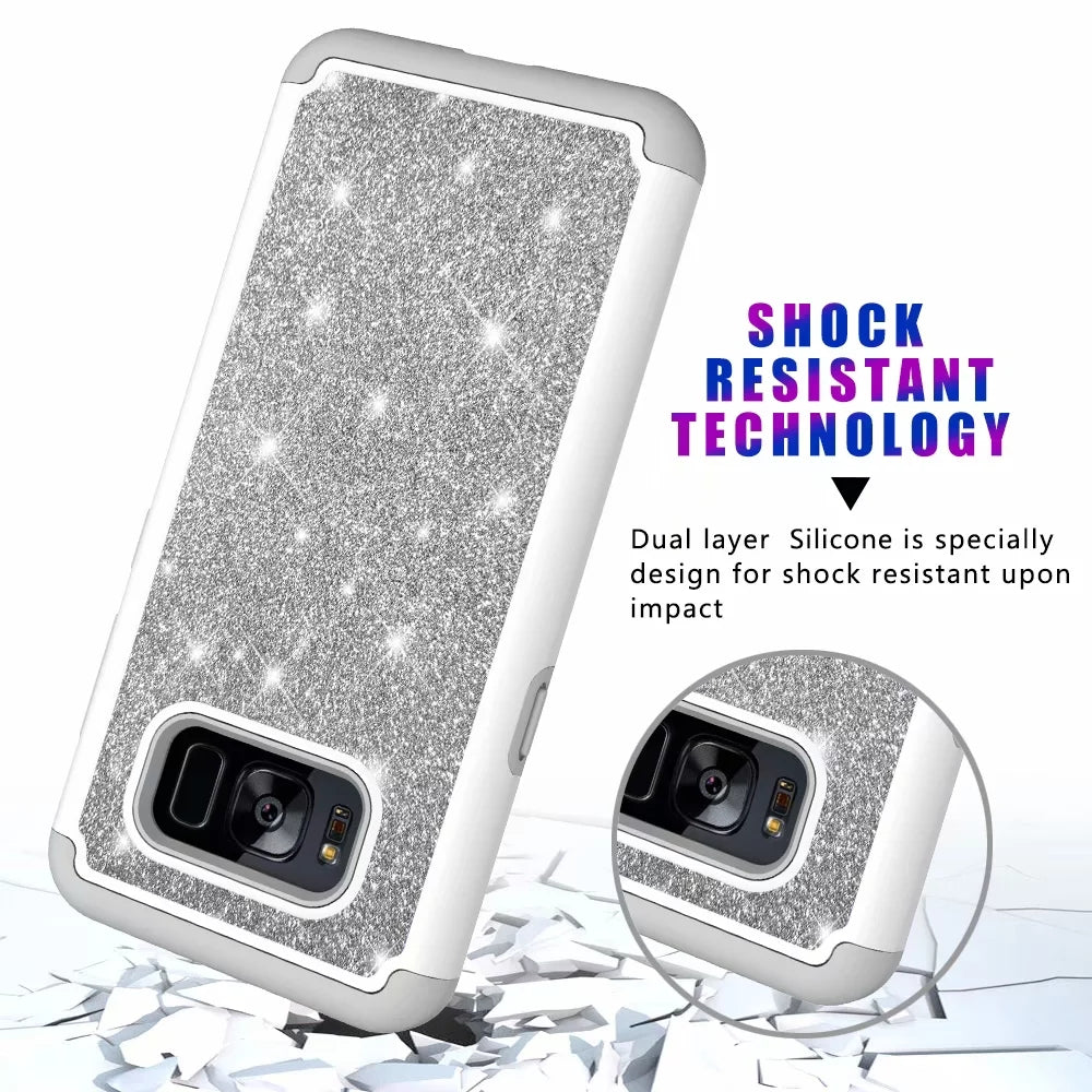 flash phone case all inclusive soft edge PC hard shell 2 in 1 anti-fall silicone for Samsung Galaxy S8