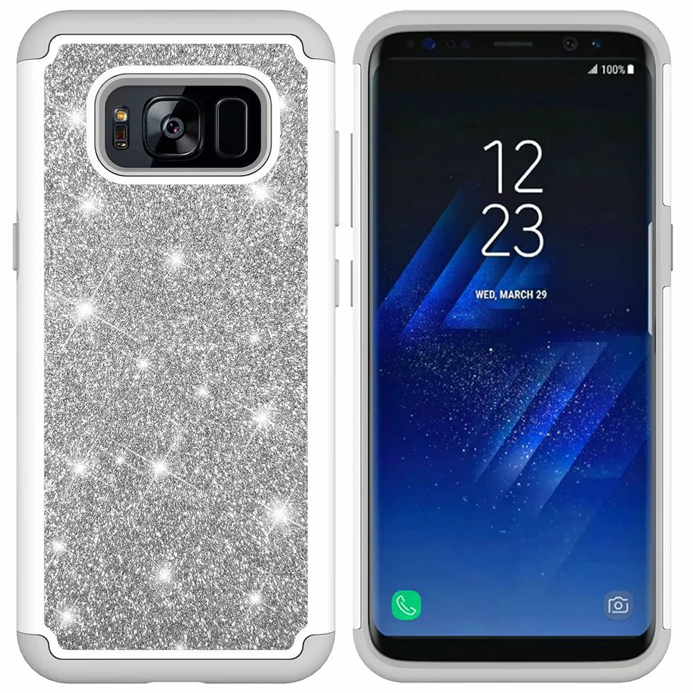 flash phone case all inclusive soft edge PC hard shell 2 in 1 anti-fall silicone for Samsung Galaxy S8