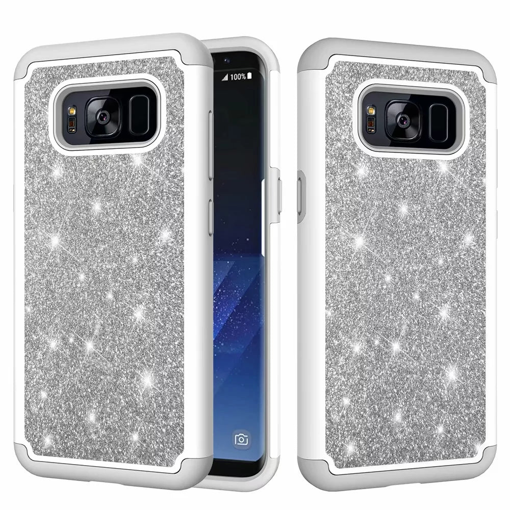 flash phone case all inclusive soft edge PC hard shell 2 in 1 anti-fall silicone for Samsung Galaxy S8