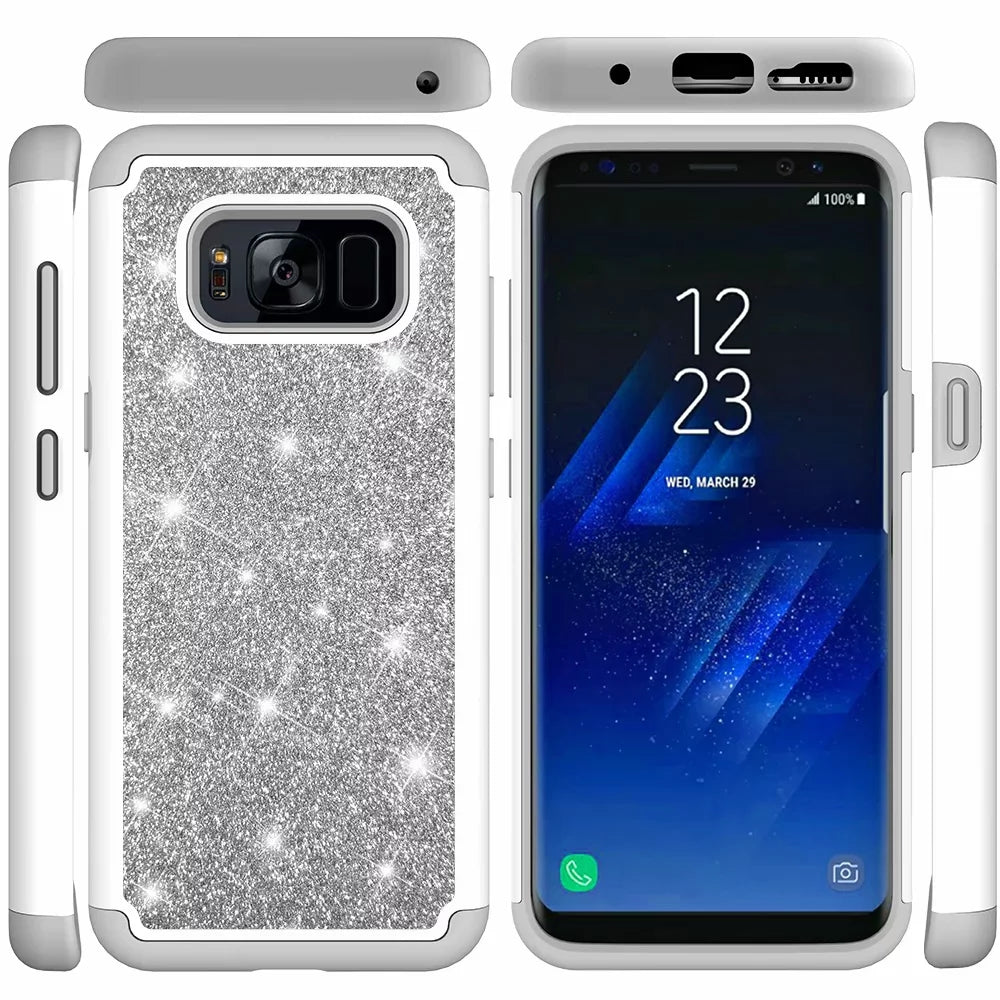 flash phone case all inclusive soft edge PC hard shell 2 in 1 anti-fall silicone for Samsung Galaxy S8