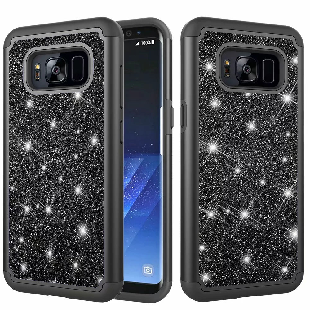 flash phone case all inclusive soft edge PC hard shell 2 in 1 anti-fall silicone for Samsung Galaxy S8