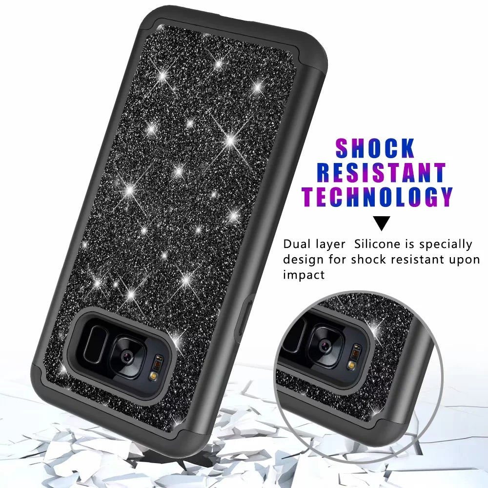 flash phone case all inclusive soft edge PC hard shell 2 in 1 anti-fall silicone for Samsung Galaxy S8