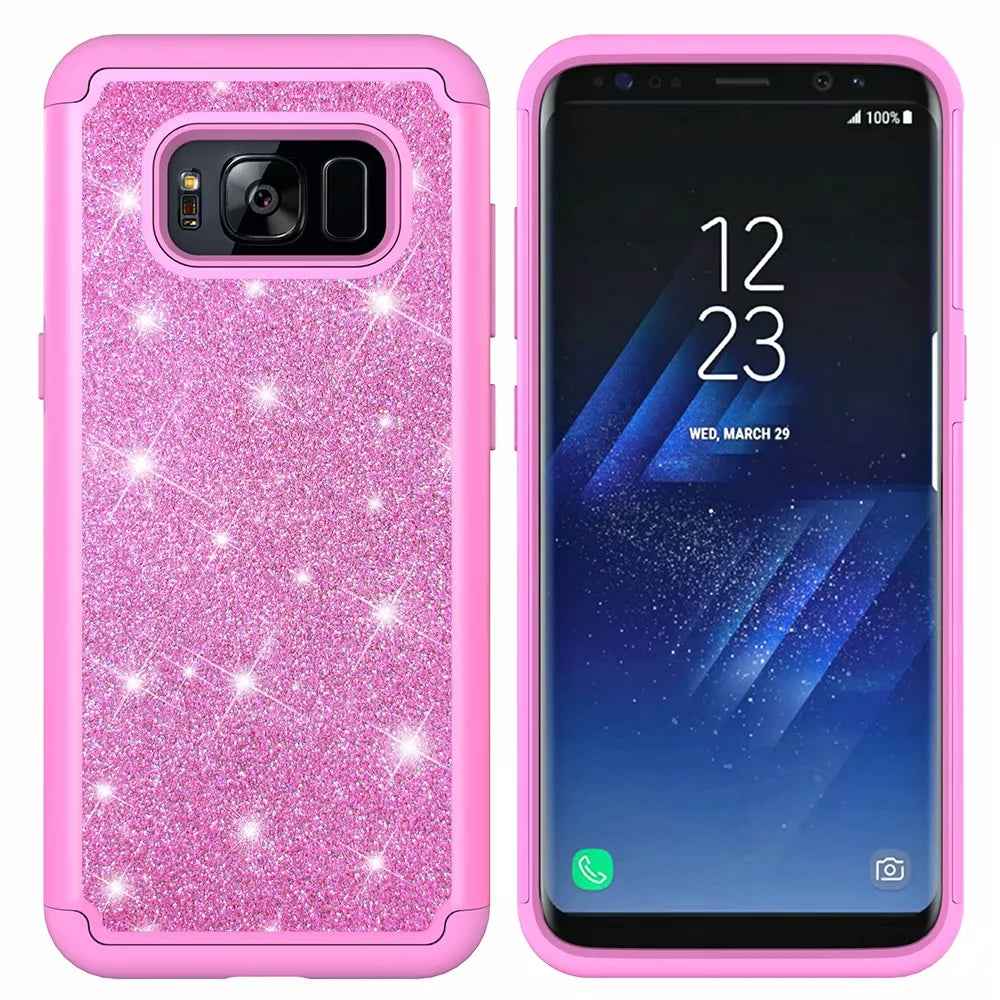 flash phone case all inclusive soft edge PC hard shell 2 in 1 anti-fall silicone for Samsung Galaxy S8