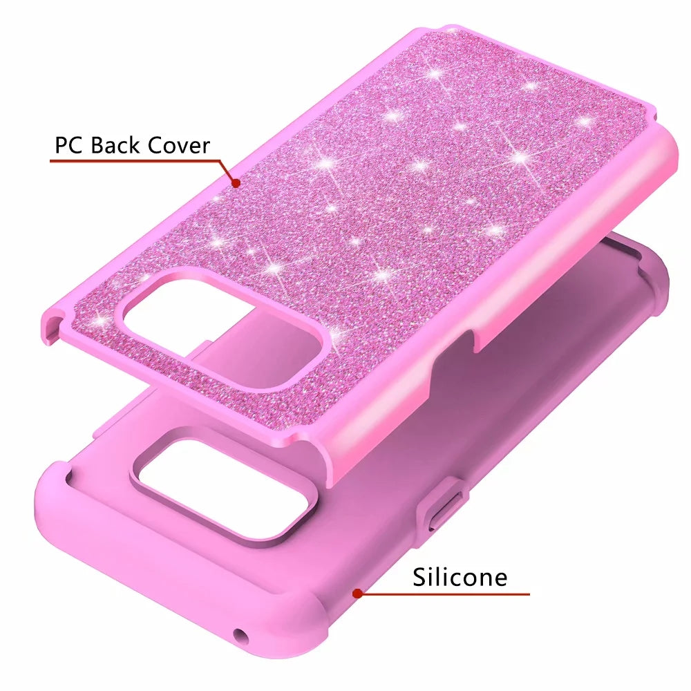 flash phone case all inclusive soft edge PC hard shell 2 in 1 anti-fall silicone for Samsung Galaxy S8