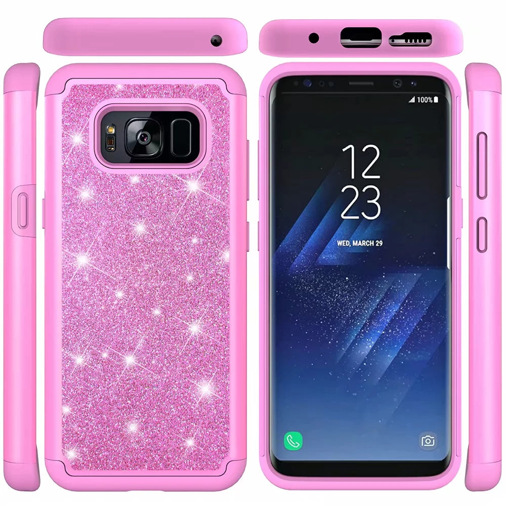 flash phone case all inclusive soft edge PC hard shell 2 in 1 anti-fall silicone for Samsung Galaxy S8