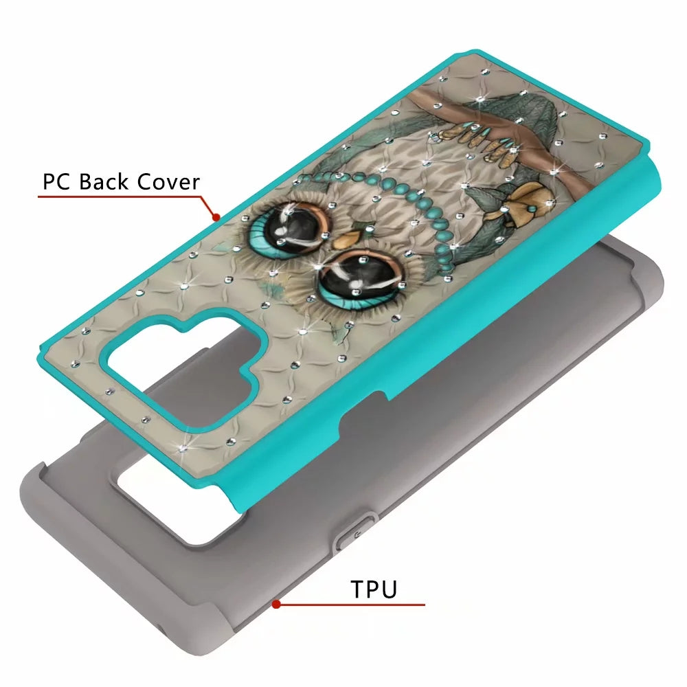 mobile phone case all-inclusive soft-edge PC hard shell 2 in 1 coated silica gel for Samsung Galaxy Note9  Gray cat