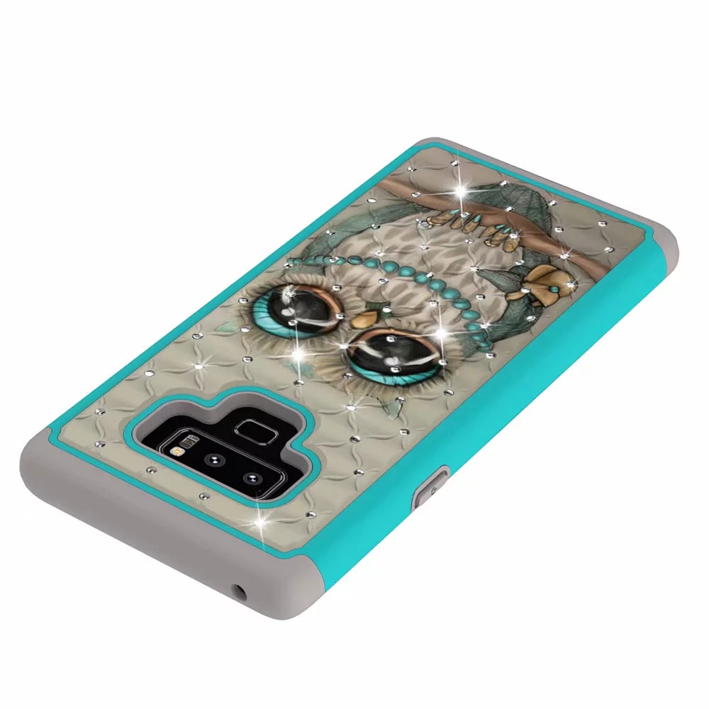 mobile phone case all-inclusive soft-edge PC hard shell 2 in 1 coated silica gel for Samsung Galaxy Note9  Gray cat