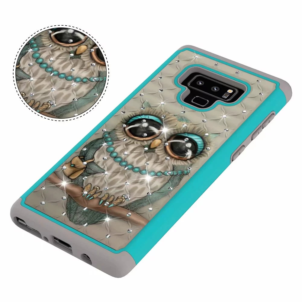 mobile phone case all-inclusive soft-edge PC hard shell 2 in 1 coated silica gel for Samsung Galaxy Note9  Gray cat