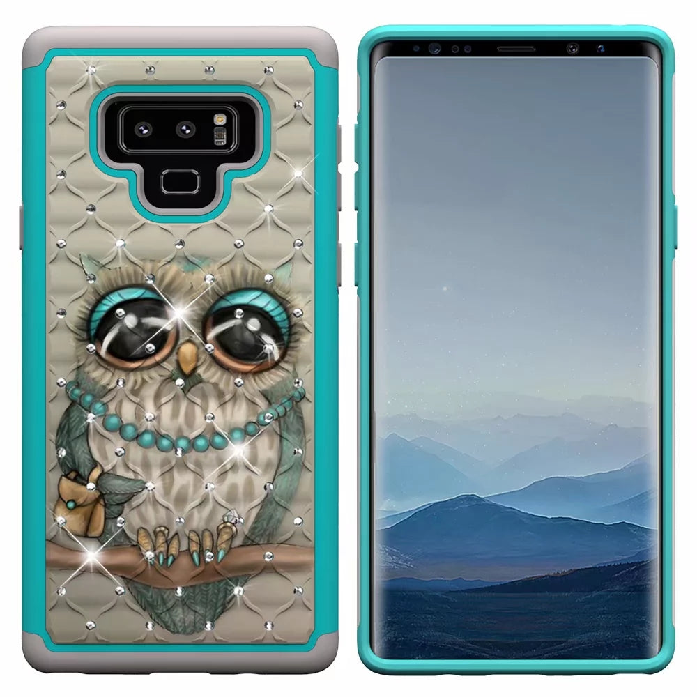 mobile phone case all-inclusive soft-edge PC hard shell 2 in 1 coated silica gel for Samsung Galaxy Note9  Gray cat