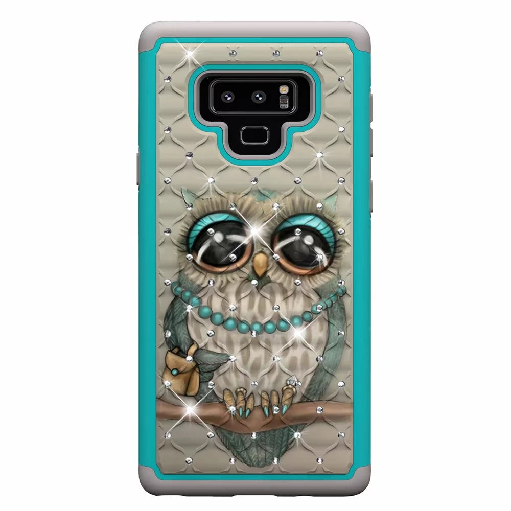 mobile phone case all-inclusive soft-edge PC hard shell 2 in 1 coated silica gel for Samsung Galaxy Note9  Gray cat