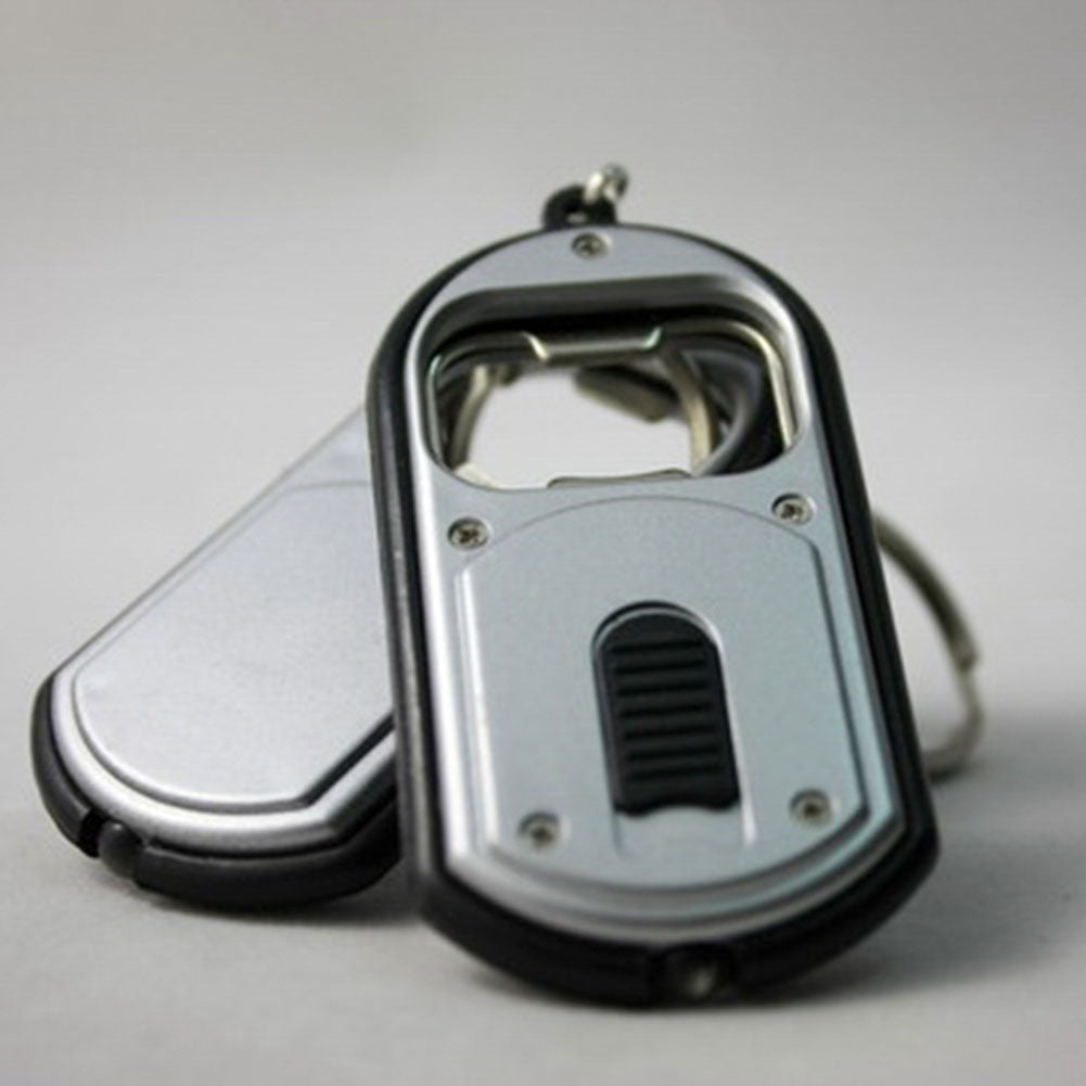 Fashion LED Beer Bottle Opener Keychain Key Ring Chain Bar Tool Bag Wallet Decor