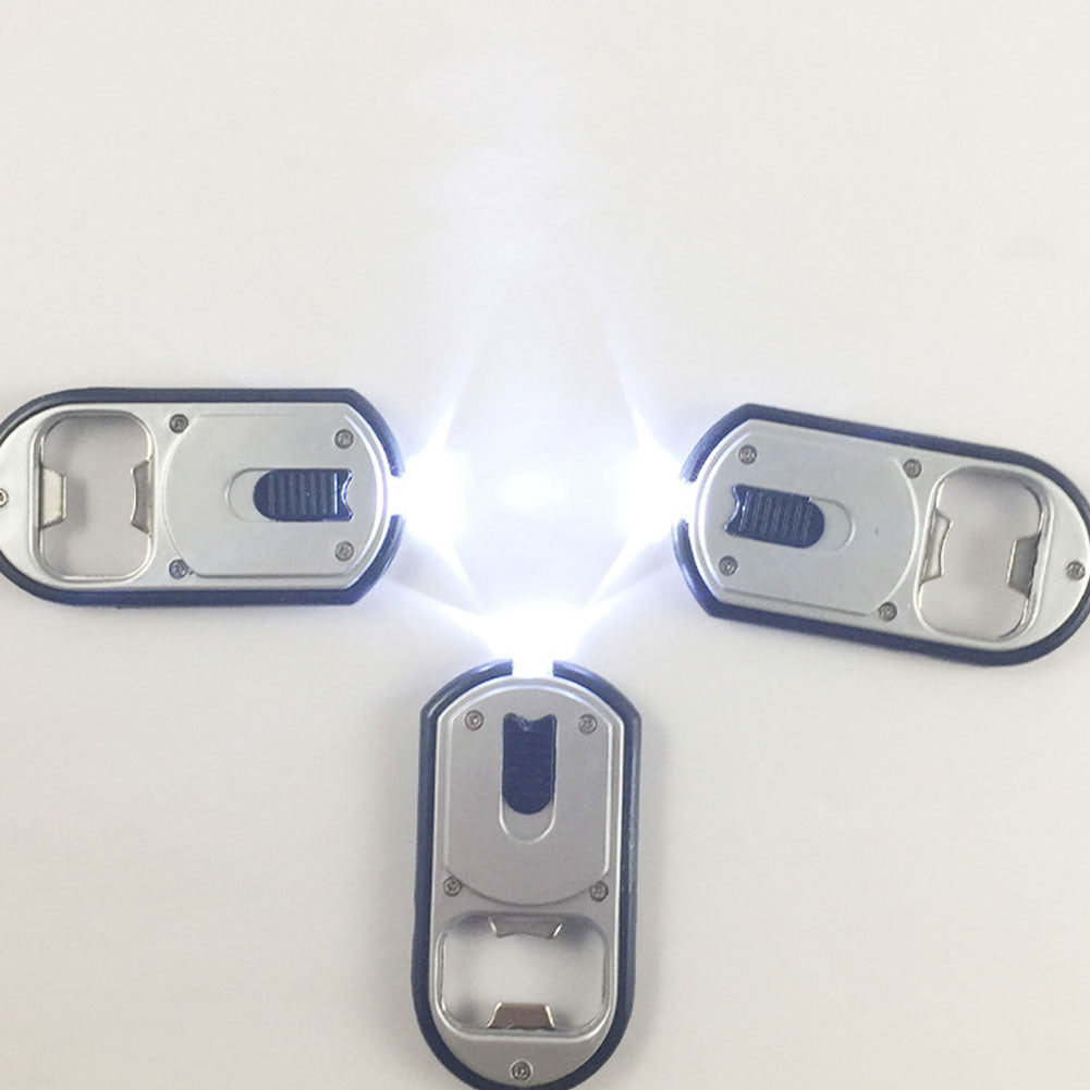 Fashion LED Beer Bottle Opener Keychain Key Ring Chain Bar Tool Bag Wallet Decor