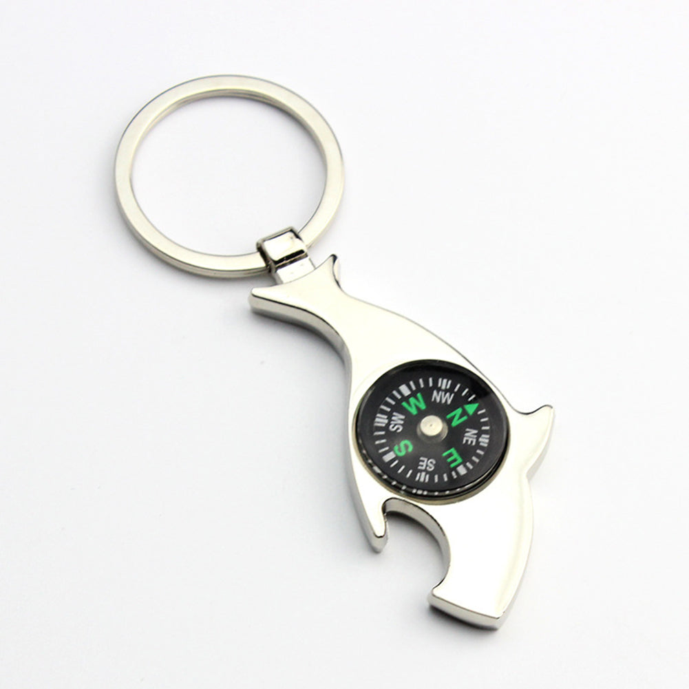 Fashion Shark Shape Compass Bottle Opener Car Key Chain Bag Hangings Keyring