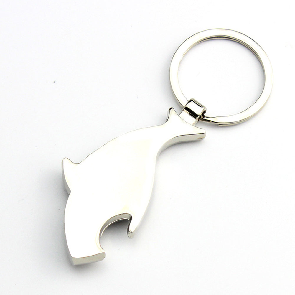 Fashion Shark Shape Compass Bottle Opener Car Key Chain Bag Hangings Keyring